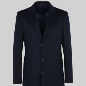 Navy Blue Giorgio Armani Long Pea Coat